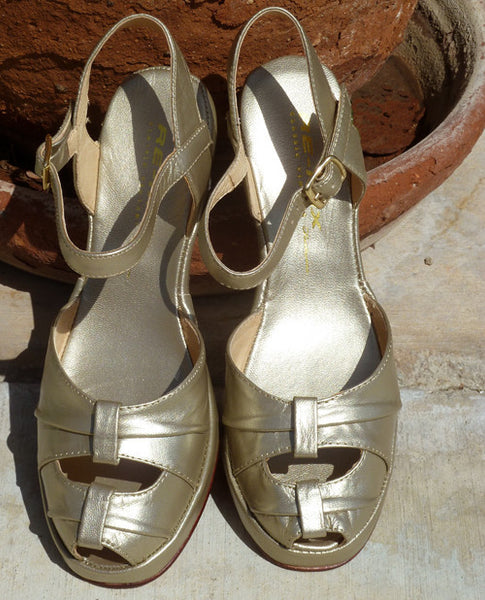 Pleated Toe, Wedges - Re-Mix Vintage Shoes