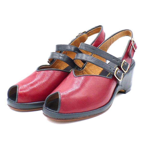 Twin Strap, Wedges - Re-Mix Vintage Shoes