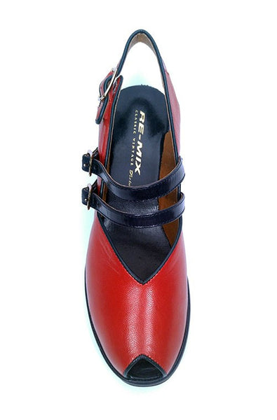 Twin Strap, Wedges - Re-Mix Vintage Shoes