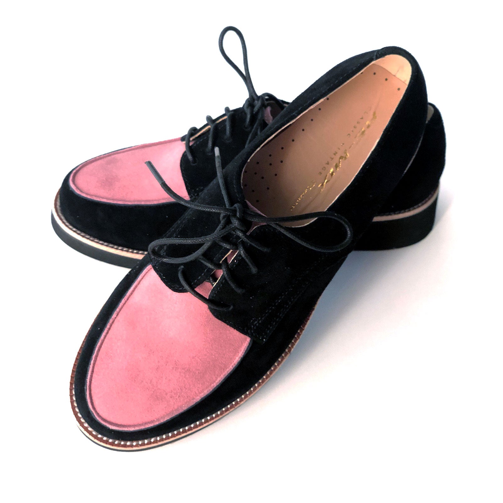 Josie Black Leather/White Nubuck / 6.5