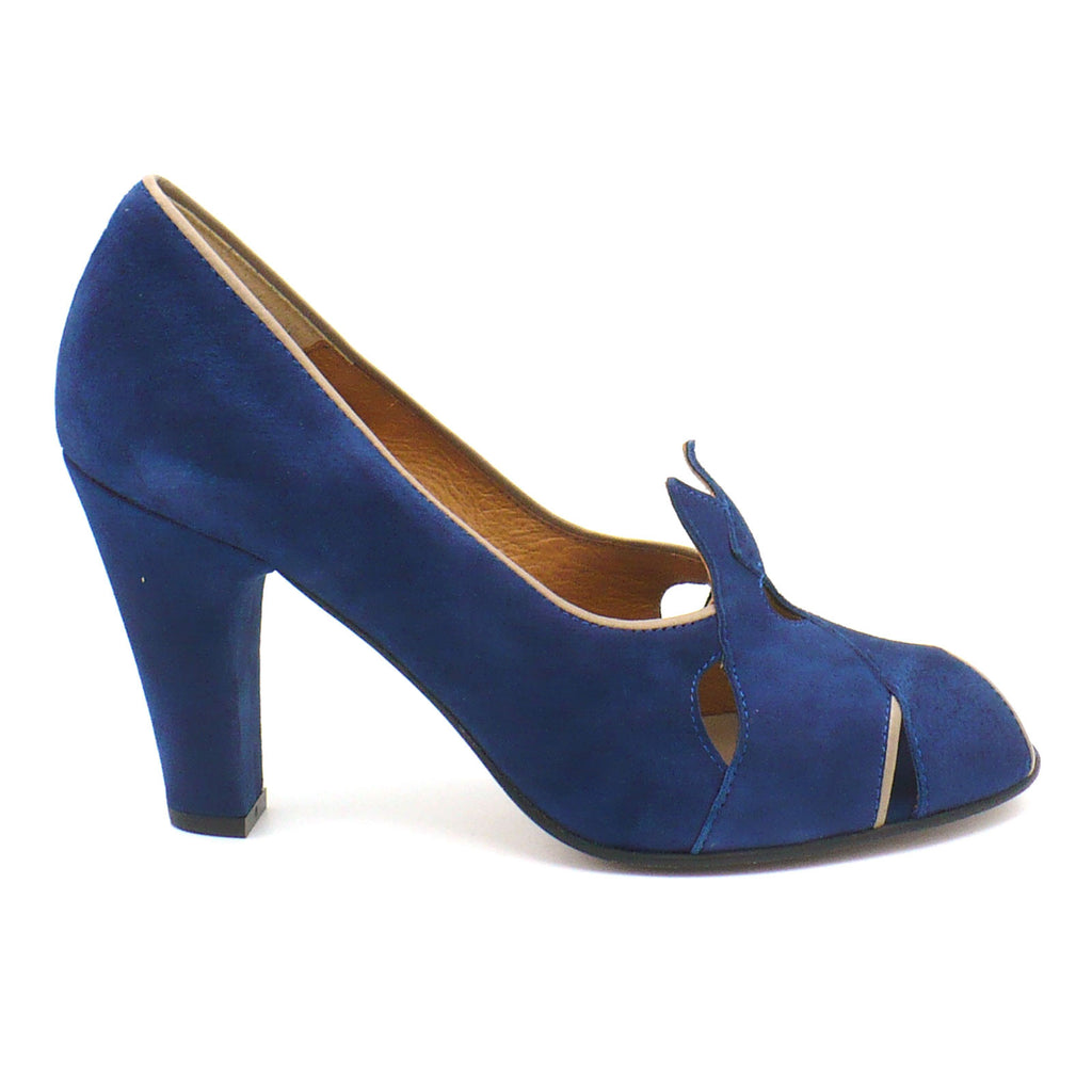 Pumps Vintage Shoes 1940s Style 1940s Pumps Navy Blue Womens Pumps